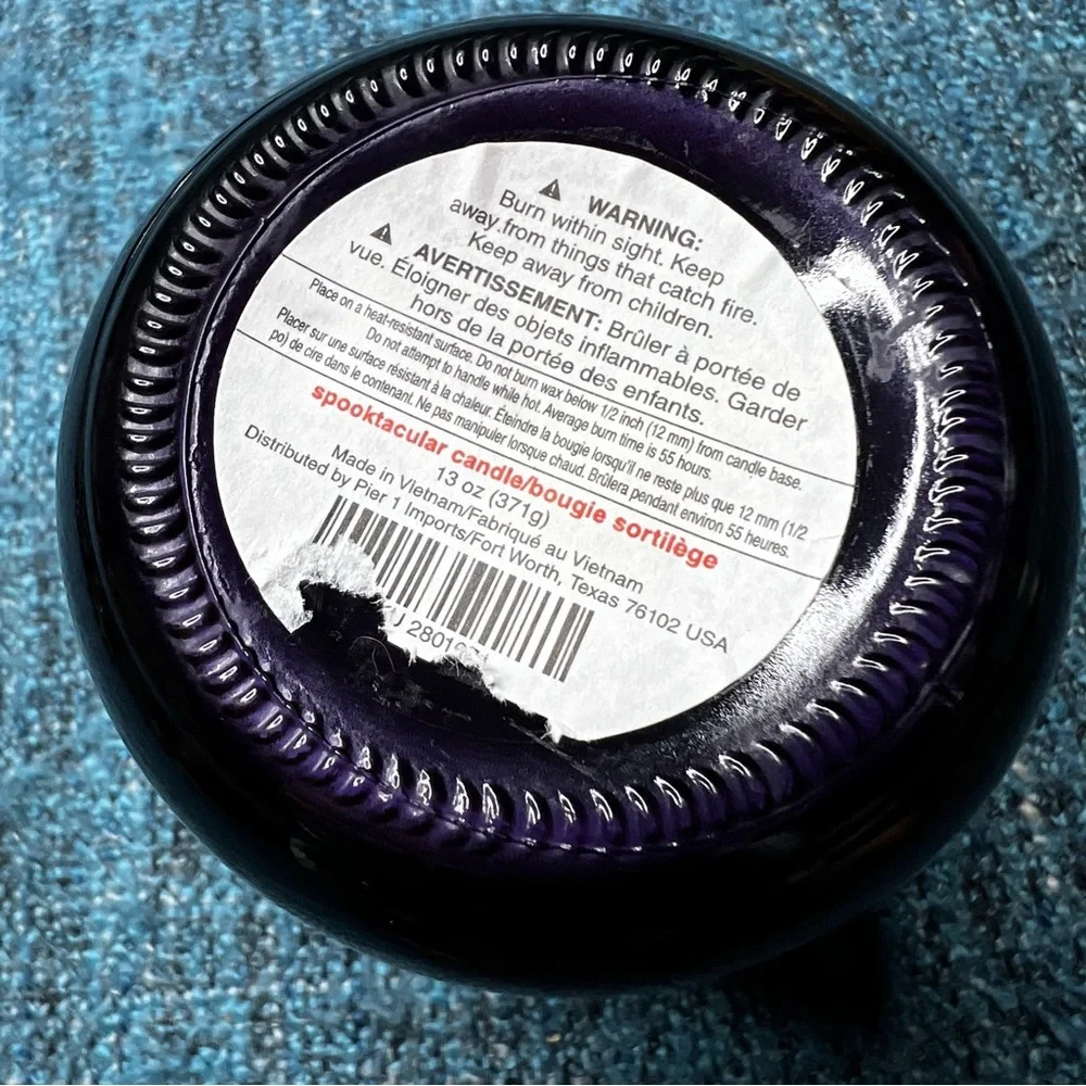 Pier 1 Imports Spooktacular Sortilege 13oz Candle Witch Candle Black Jar NWOT